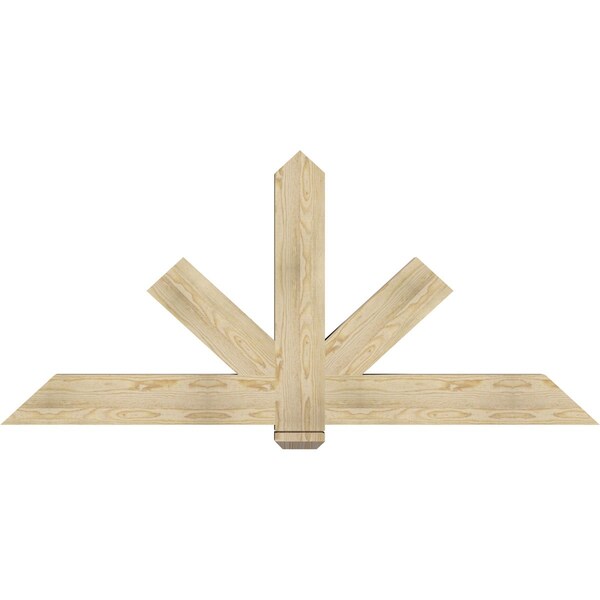 Ekena Millwork Kennewick Rough Sawn Timber Gable Bracket, Douglas Fir, 72"W x 33"H x 4"D x 6"F, 11/12 Pitch GBW072X33X0406KEN00RDF - main